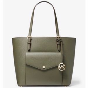 MIchael Kors Jet Set L Pocket Tote Army NWT & box